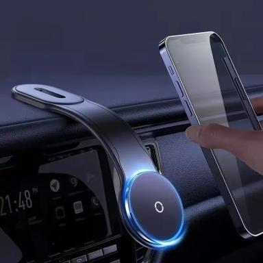 Non-Slip Magnetic Car Phone Stand – Flexible Arm + 360 Rotation (Universal Fit)