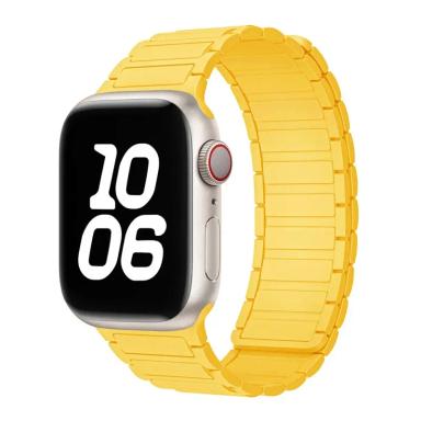 Silicone Magnetic Replacement Loop Band for Apple Watch by Case Lord (42mm-49mm) Yellow
