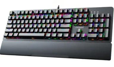 PKSMART K104 Pro RGB Black Mechanical Gaming Keyboard Full-Size Anti-Ghosting Wired Keyboard for PC