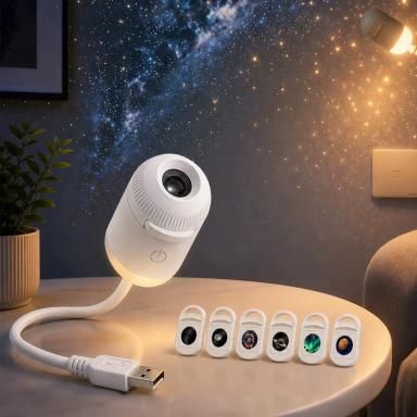 2-in-1 USB Galaxy Star Projector Night Light (Limited Stock) - 6 Lenses Included