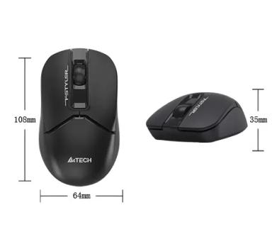 A4Tech FB12S Fstyler Dual Mode Silent Wireless Mouse – Black