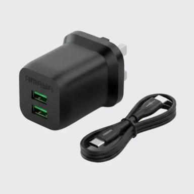 Adapter AMAYA Black AD036 Power Adapter (USB to Type-C)