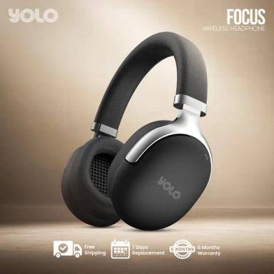 YOLO Focus Wireless Active Noise Cancelling Headphone Black