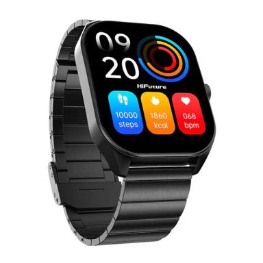 HIfuture APEX 2.04 AMOLED Premium Stainless Steel Wireless Smart Calling Watch - Black