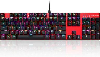 MOTOSPEED CK104 Wired Full-Size Mechanical ARGB Gaming Keyboard – 104 Keys Outemu Switches RGB Backlit