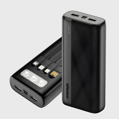 AMAYA Traveler Link APBP110 Power Bank – 10000mAh with Builtin Cables & Flashlight