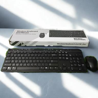 Best Buy Essentials Keyboard + Mouse – Wireless Combo Full-Size Keyboard