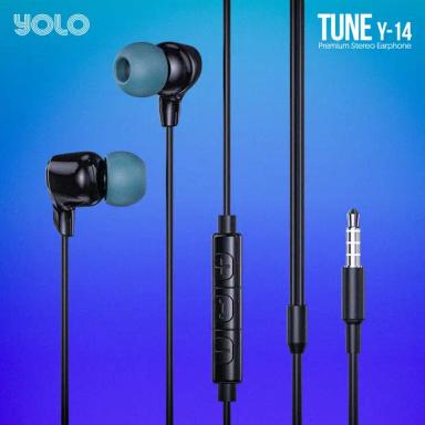 YOLO Y-14 Tune Premium Stereo Type-AUX Pin Earphone Black