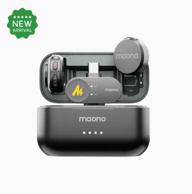 MAONO Wave T5 Wireless Lavalier Microphone for iPhone 15 & Above MFi Certified Type C Plug 48KHz 24Bit 1000ft Range Voice Filter Noise Cancellation 30H Use for Video Recording Streaming