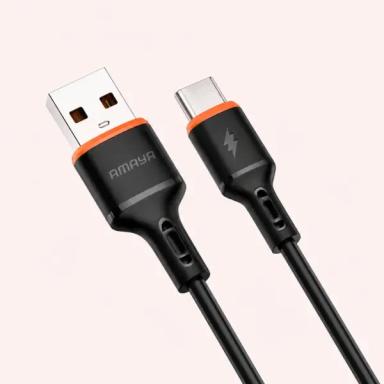 Cable AMAYA Black ACD-C26 Type-C Data Cable – Fast & Reliable Charging