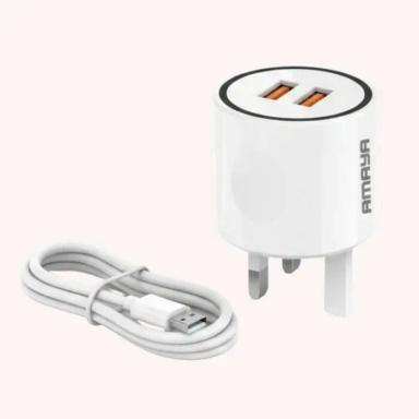 AMAYA AD032 Dual USB Fast Charger (3.1A) – Micro USB