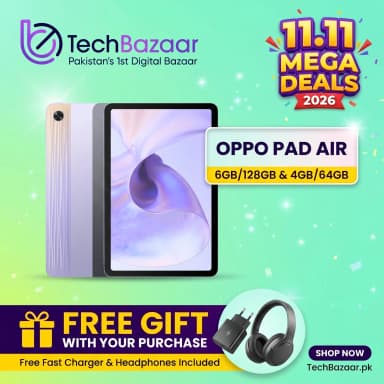 Oppo Pad Air 10.36 IPS Display 6GB RAM + 128GB Storage Snapdragon 680 7100mAh Battery 8MP Camera Limited Stock