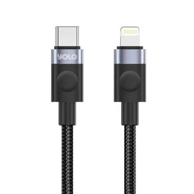 YOLO Y-080 Flow Type-C to Lightning Fast Charging Cable Black