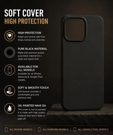 Cover Black Apple / Samsung/ Google pixel All models Available