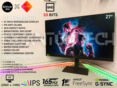 HP Omen 27i 27 inch IPS 2K QHD 165Hz 1ms 10bits Gaming Borderless Monitor