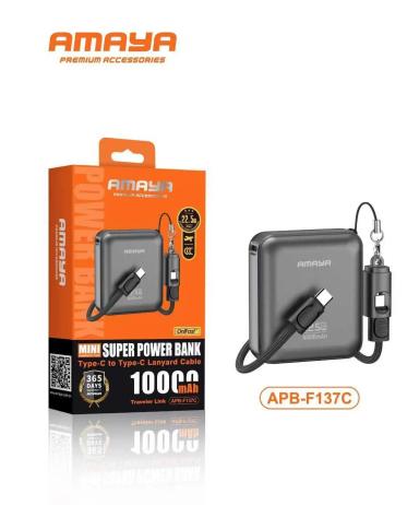 AMAYA APB-F137C Mini Power Bank 10000mAh & 22.5W Fast Charge