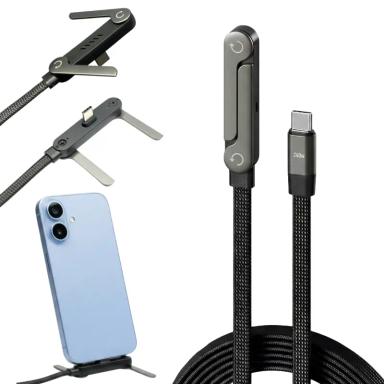 The Viral 240W Type C to C Cable with 360 Degree Aluminum Stand