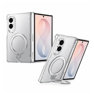 Samsung Galaxy Z Fold 8 Ultra-thin Transparent Case with Rotatable Magnetic Holder