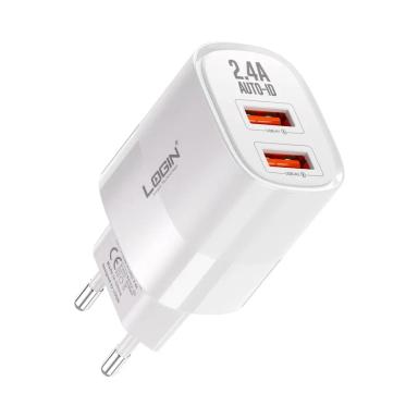 Login L-402 AXION Charger Dual USB ports 2.4A Type-C