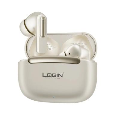 Login L-221 AMBEO Earbuds ANC ENC 13mm Bass Drivers Bluetooth 6.0 Honeyed Gold