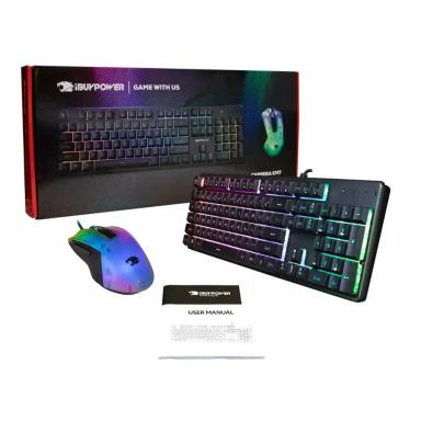 iBUYPOWER - Chimera KM7 Full-Size Wired Membrane RGB Keyboard and Optical Mouse Bundle