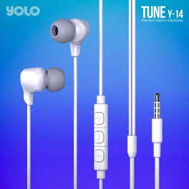 YOLO Y-14 Tune Premium Stereo Type-AUX Pin Earphone White
