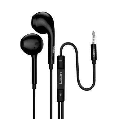Login L-301 Handsfree - 3.5mm Comfort Ear Tpe Wire 1.2m Length Copper Ring Half Ear