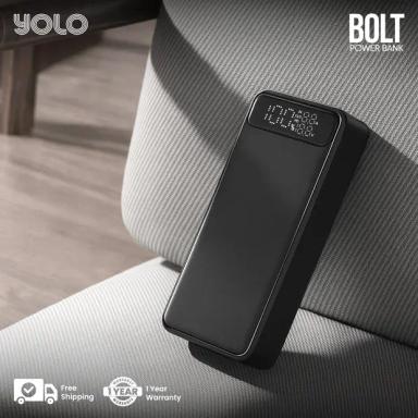 YOLO BOLT 30000mAh 65W Ultra Fast Charging Power Bank Black