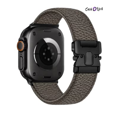 Tactile Textured Leather Replacement Band for Apple Watch by Case Lord (44–49mm) Olive Brown