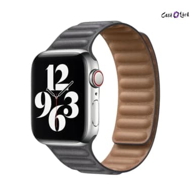 Ridge Leather Magnetic Replacement Band for Apple Watch by Case Lord (44–49mm) Charcoal Gray