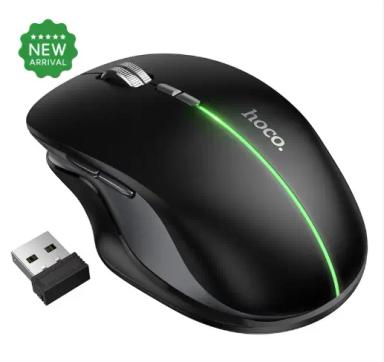 HOCO Dixon Dual Mode Wireless Mouse Bluetooth & 2.4G Silent Click Adjustable DPI for Laptop & PC - GM40 - Black