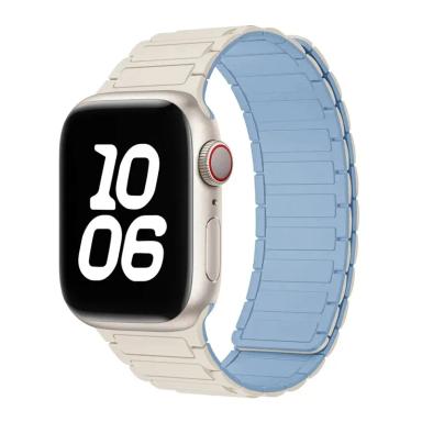 Silicone Magnetic Replacement Loop Band for Apple Watch by Case Lord (42mm-49mm) Starlight & Blue