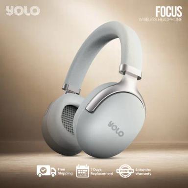 YOLO Focus Wireless Active Noise Cancelling Headphone Gray