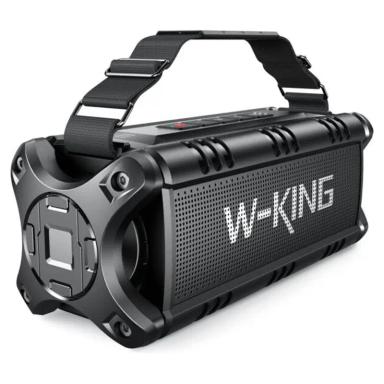 W-KING D8 50W Wireless Bluetooth Speakers with Deep Bass IPX6 Waterproof Outdoor Speaker with HD Stereo Sound/Wireless Two Pairing/2-Equalizer/Power Bank/40H Playtime/TF Card/AUX/NFC