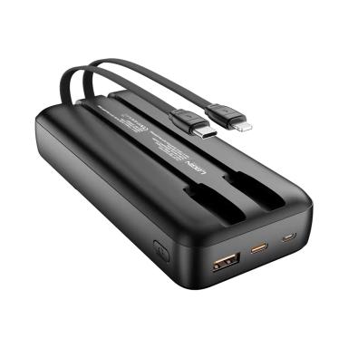 Login L-708 VOLTRA PRO Power Bank — 20000 mAh 22.5W Built-in Cables