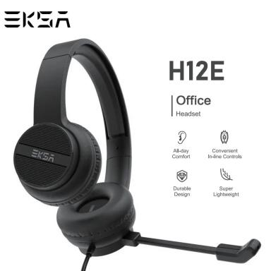 EKSA H12E Wired Over-Ear Gaming Headphones with Noise Cancelling Microphone – 3.5mm Jack Adjustable Headband
