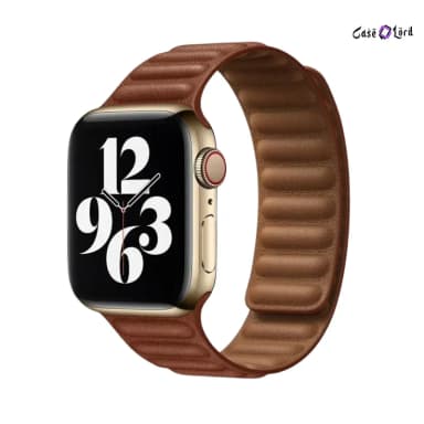 Ridge Leather Magnetic Replacement Band for Apple Watch by Case Lord (44–49mm) Saddle Brown