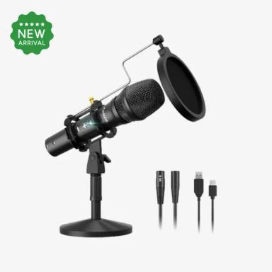 Maono HD300T Professional Dynamic Microphone with Dual USB & XLR Connectivity for Podcast & Voice Recording