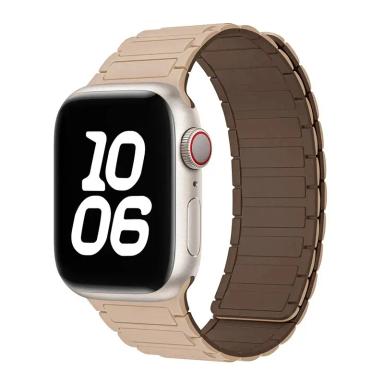Silicone Magnetic Replacement Loop Band for Apple Watch by Case Lord (42mm-49mm) Apricot &Brown