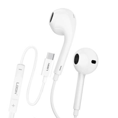 Login L-301 Handsfree Type-C Comfort Ear Tpe Wire 1.2m Length Copper Ring Half Ear