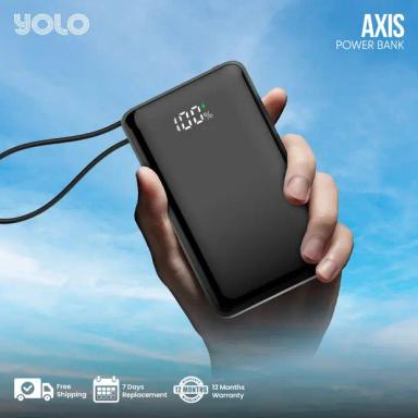YOLO Axis 10000 mAh Capacity Power Bank Black