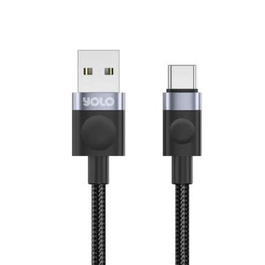 YOLO Y-076 Flow USB to Type-C Fast Charging Cable Black