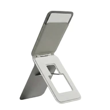 Case Lord Snap-On Phone Wallet with Tripod Stand MagSafe Compatible Light Gray