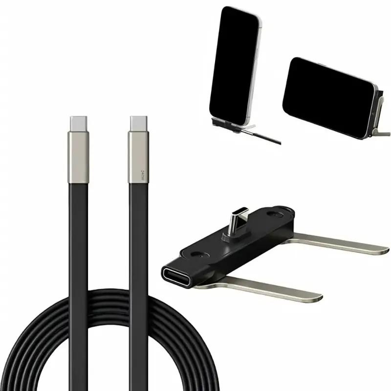 The Viral 240W 2in1 Detachable Invisible Holder Charger with 240W Type-C Fast Charging Cable Liquid Silicone 1m