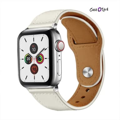 LUX Leather Replacement Band for Apple Watch by Case Lord (44–49mm) White