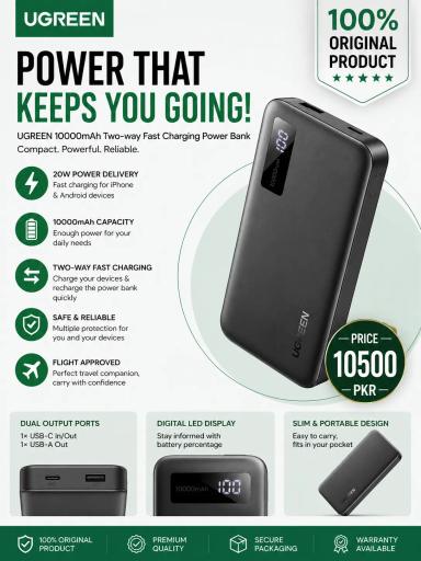 Power Bank Black Champagne Ugreen 10000mah