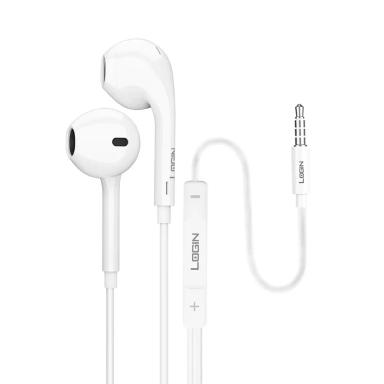 Login L-301 Handsfree - 3.5mm Comfort Ear Tpe Wire 1.2m Length Copper Ring Half Ear
