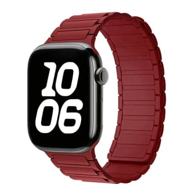 Silicone Magnetic Replacement Loop Band for Apple Watch by Case Lord (42mm-49mm) Burgundy