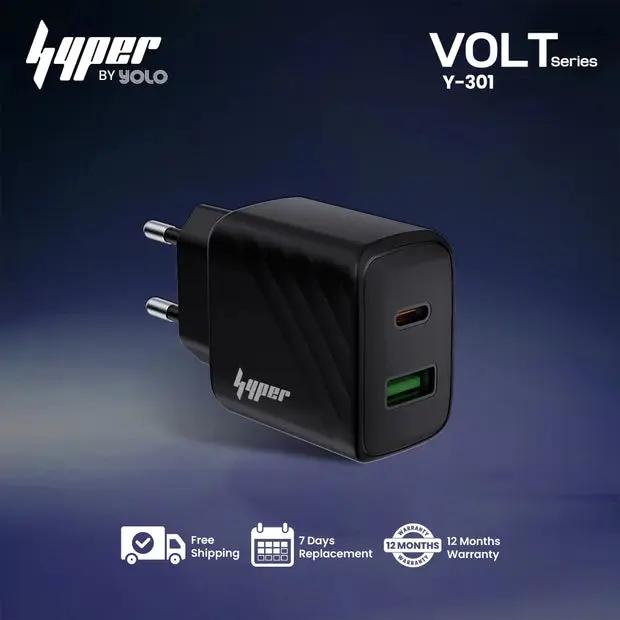 YOLO Y-301 30W PD & QC Fast Charging Dual Port - USB A + Type C White